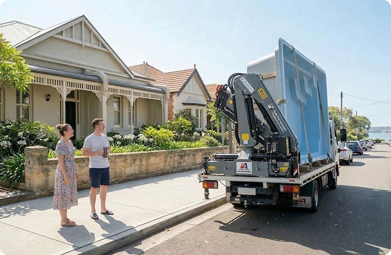 fibreglass pool delivery eastern suburbs